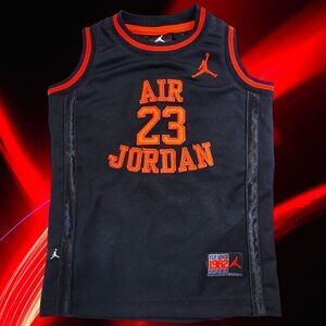 Jordan kids black orange 23 basketball jersey